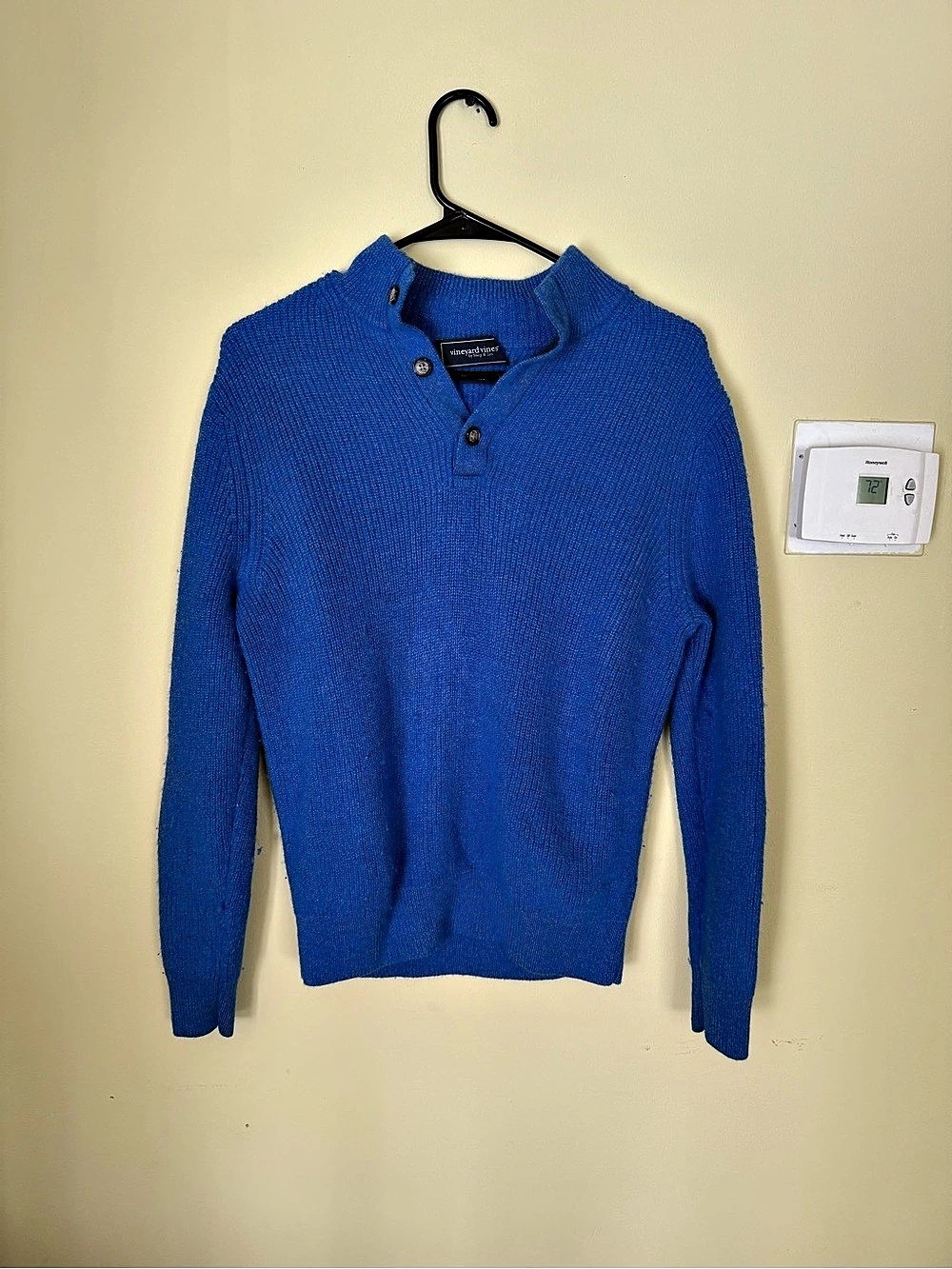 vineyard vines Merino Wool Blue V-Neck Size Small